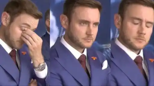 Stuart Broad in tears as England crumble to Mitchell Starc's pace.
