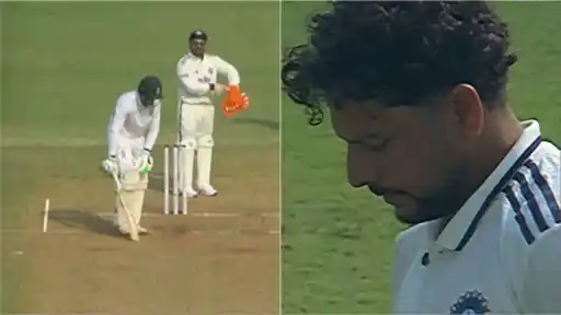 Rishabh Pant scolds Kuldeep Yadav for wasting time. 