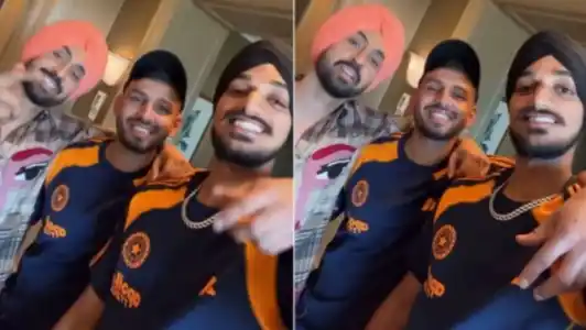 Arshdeep Singh and Jitesh Sharma met Punjabi icon Diljit Dosanjh