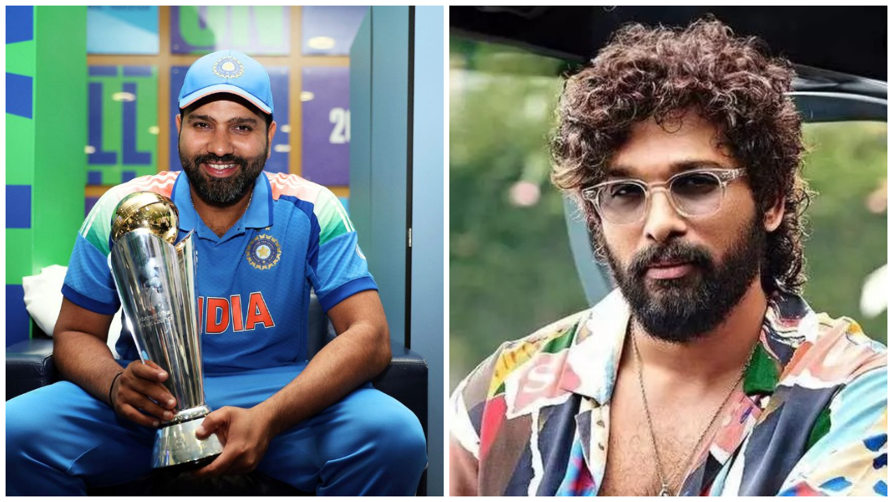 Allu Arjun and Rohit Sharma