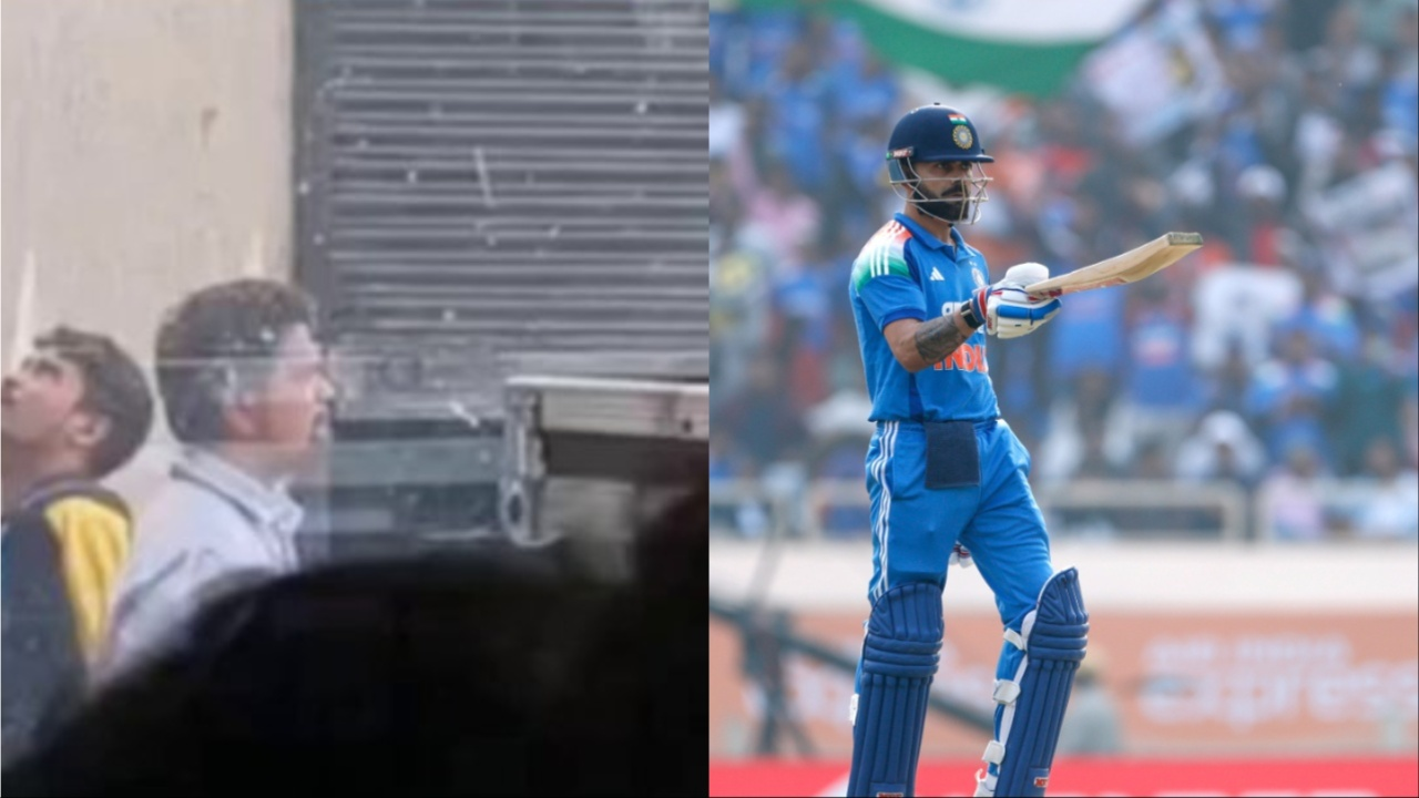 Security guard gives priceless celebration for Virat Kohli's century. 
