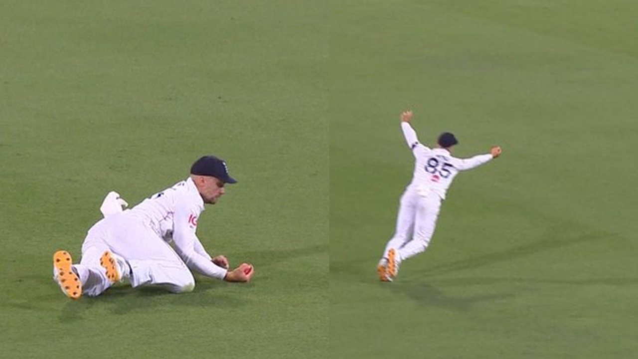 Will Jacks’ one-handed splendid catch dismisses Steve Smith. 