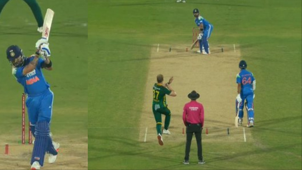  Virat Kohli smashes no-look six to Corbin Bosch. 