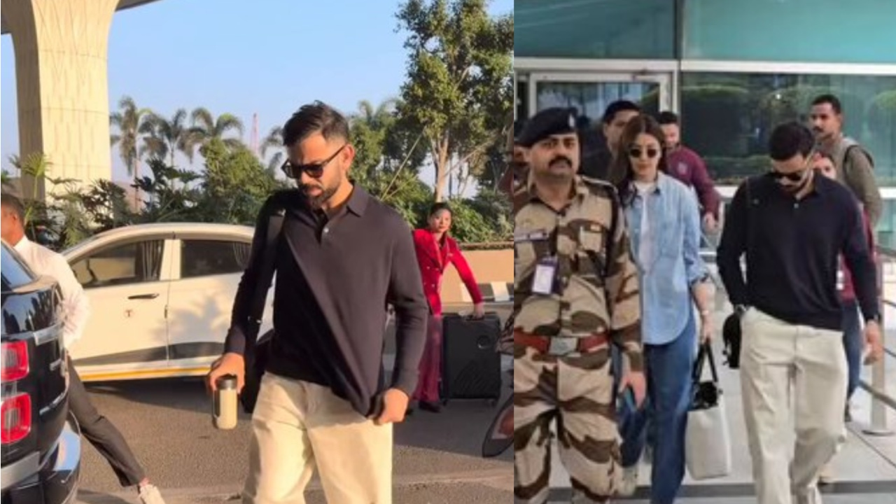 Virat Kohli spotted in Delhi airport. 