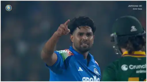Harshit Rana out Dewald Brevis