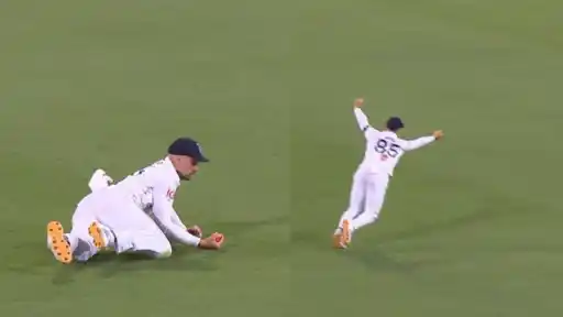 Will Jacks’ one-handed splendid catch dismisses Steve Smith.