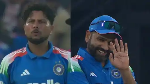 Rohit Sharma gives hilarious reaction to Kuldeep Yadav’s DRS request