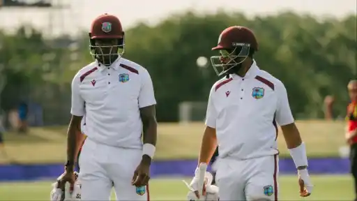 Shai Hope’s 140 and Justin Greaves' 202* save West Indies. 