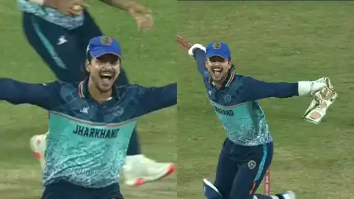 Ishan Kishan’s special dance after winning SMAT 2025/26 for Jharkhand. 