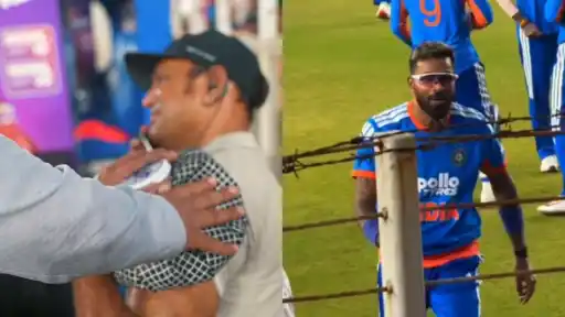 Hardik Pandya personally checks and hugs injured cameraman