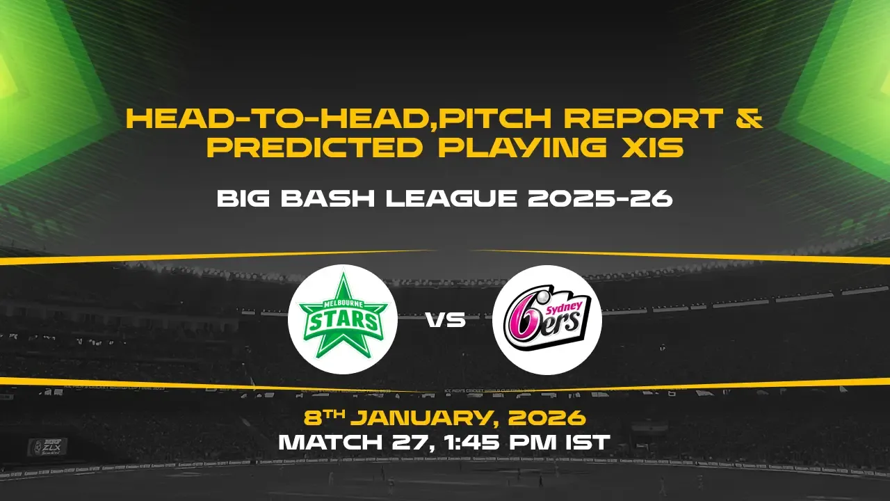 BBL 2025-26 Match 27: STA vs SIX