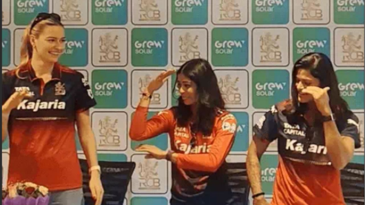 Lauren Bell, Shreyanka Patil & Radha Yadav dance to ‘Ladki Aankh Mare’ in Vadodara event