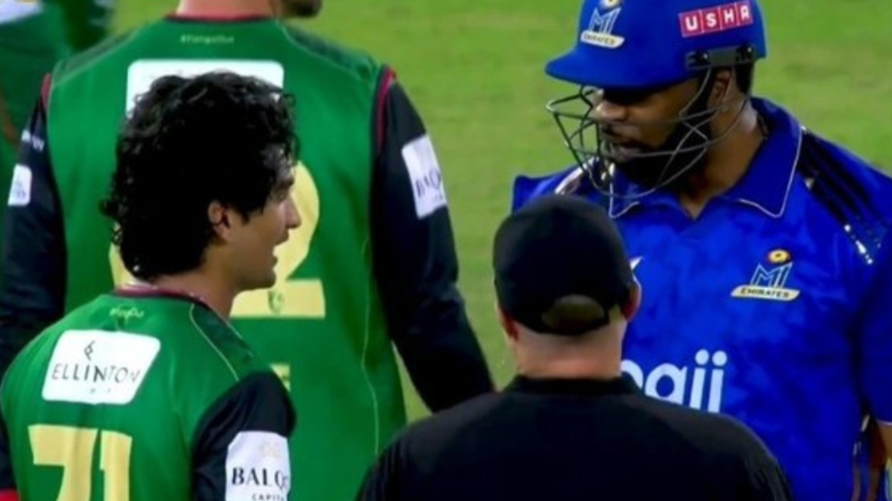 Naseem Shah and Kieron Pollard engaged in heated altercation