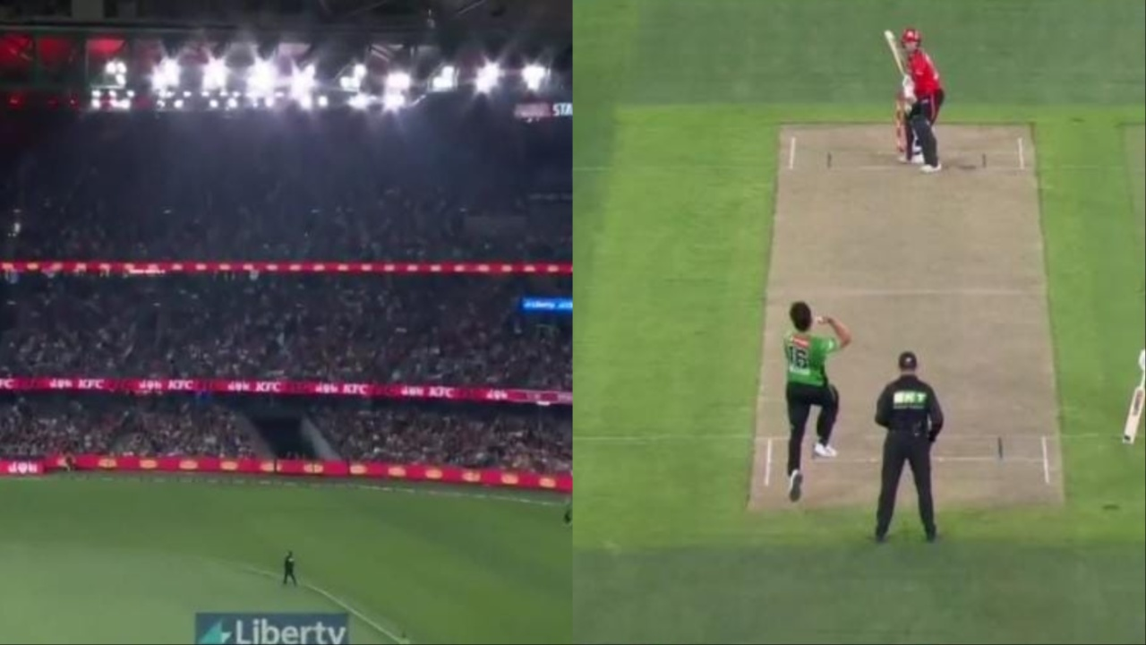 Jake Fraser-McGurk's massive shot hits Dockland Stadium's roof