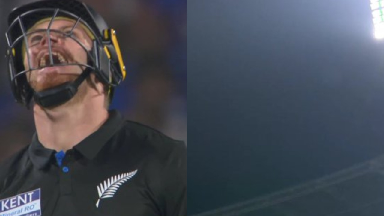 Glenn Phillips smashes 105-meter six. 