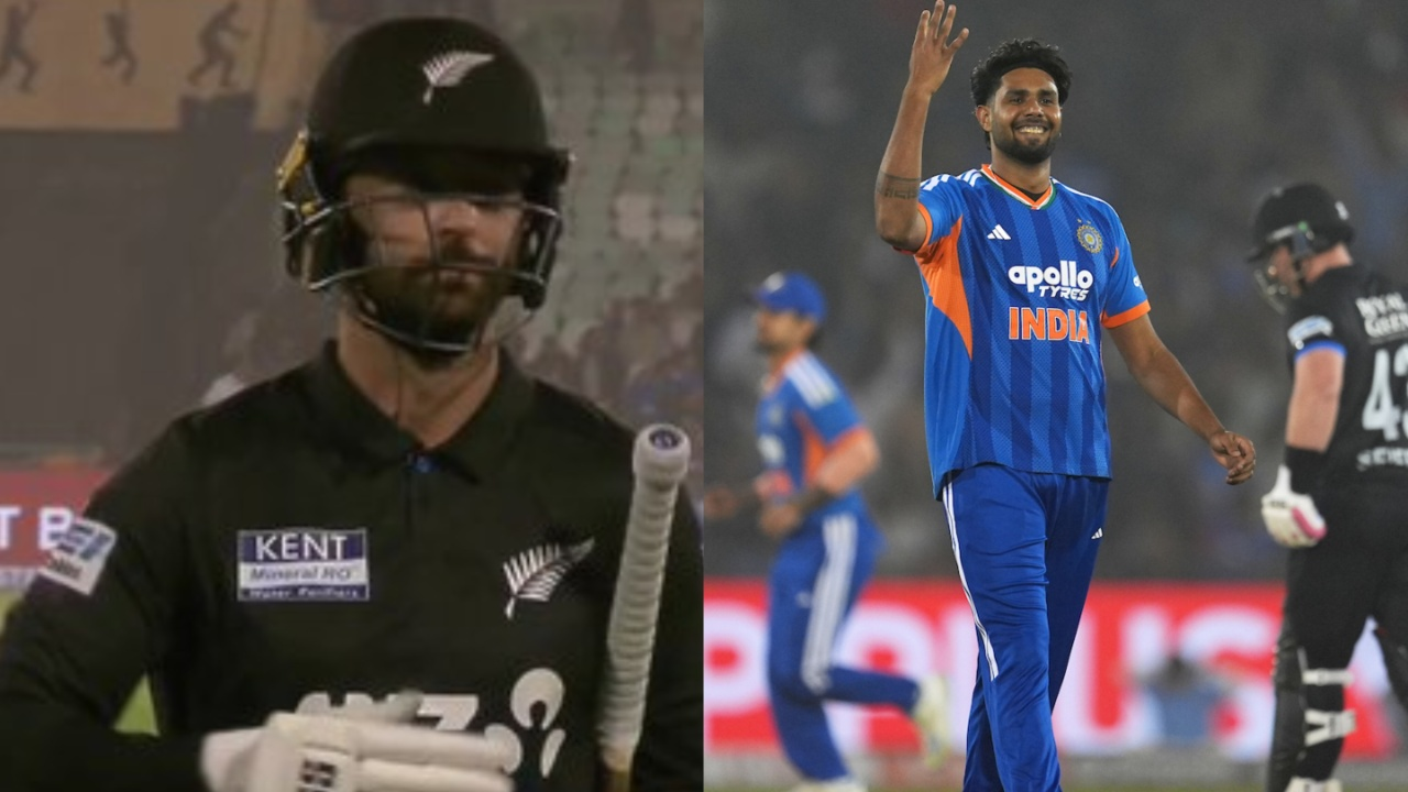 Harshit Rana mocks Devon Conway