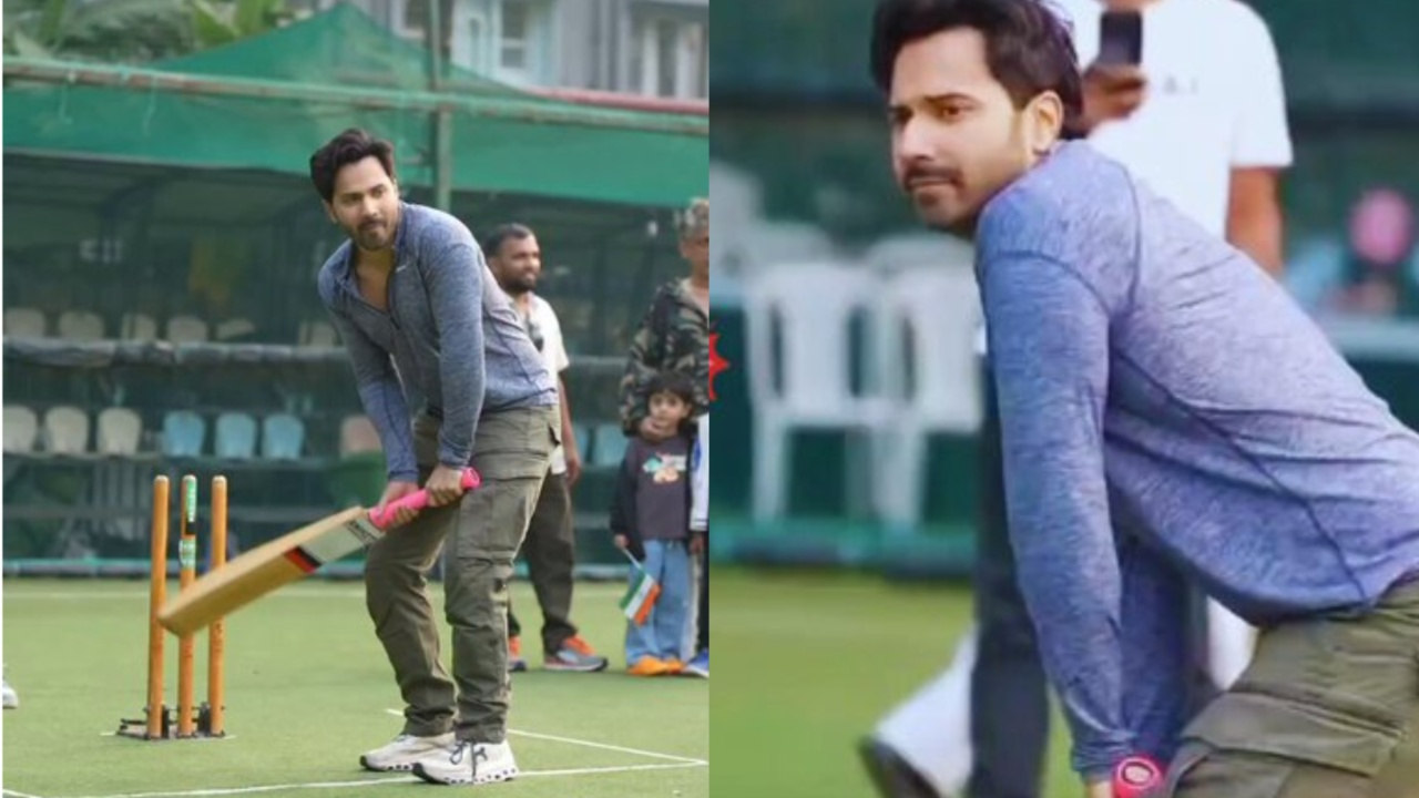 Varun Dhawan plays cricket