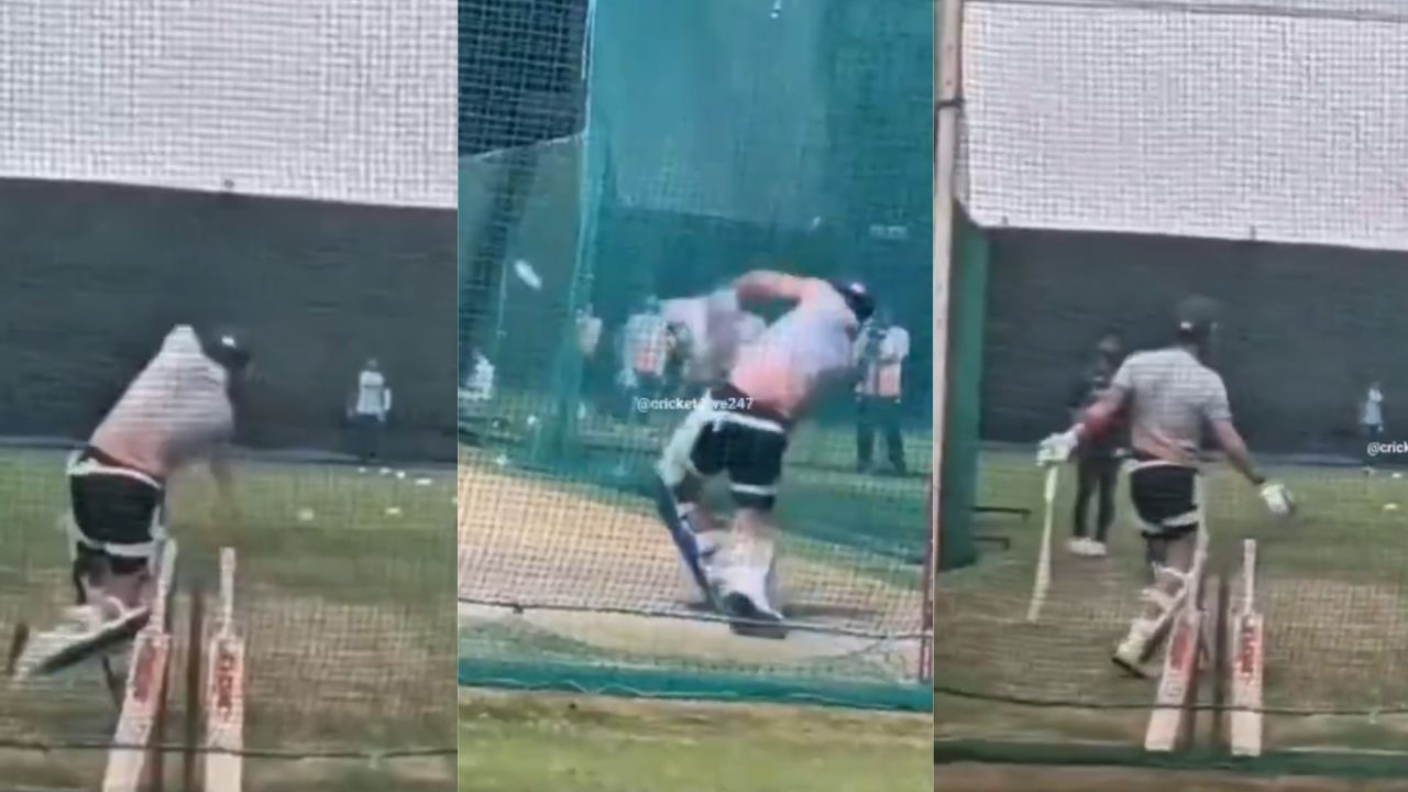 Veteran Team India batter Virat Kohli was seen playing aggressive shots during a practice session