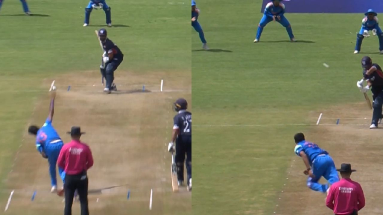 ICC U19 Cricket World Cup 2026: Henil Patel dismissed Amrinder Gill