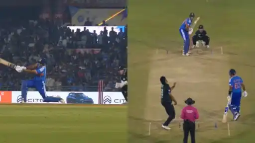 Shivam Dube smashes Ish Sodhi for 100-meter six