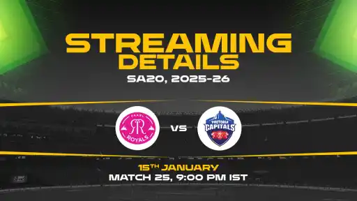 Pretoria Capitals vs Paarl Royals Live Streaming Details