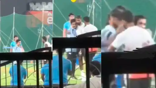 Team India head coach Gautam Gambhir welcomed Jasprit Bumrah and Hardik Pandya with a warm hug and a big smile 