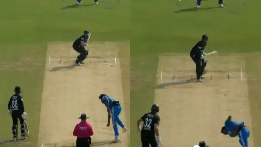 Harshit Rana dismissed Henry Nicholls with slower