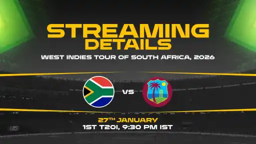 West Indies tour to South Africa 1st T20I Live Streaming Details