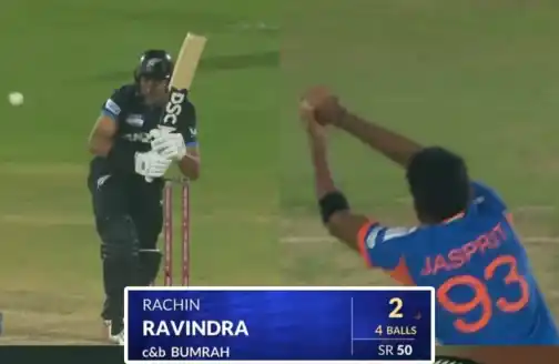 Jasprit Bumrah’s slower ball picks Rachin Ravindra caught and bowled in IND vs NZ 4th T20I