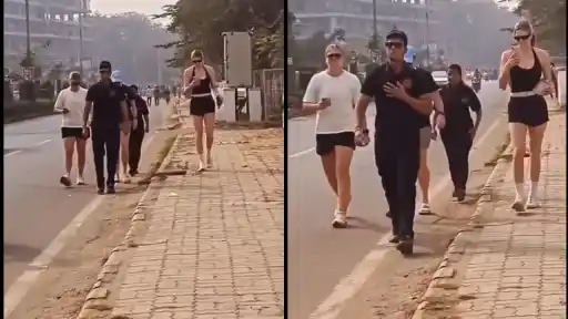 Royal Challengers Bengaluru (RCB) women’s players Georgia Voll, Nadine de Klerk, and Lauren Bell were spotted on the streets on Wednesday