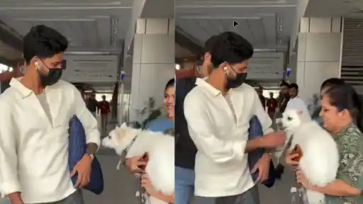 A video of a dog attempting to bite Shreyas Iyer at the airport has gone viral ahead of the first ODI between India and New Zealand