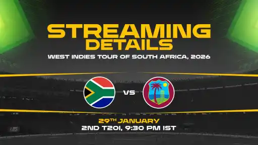 West Indies tour to South Africa Live Streaming Details