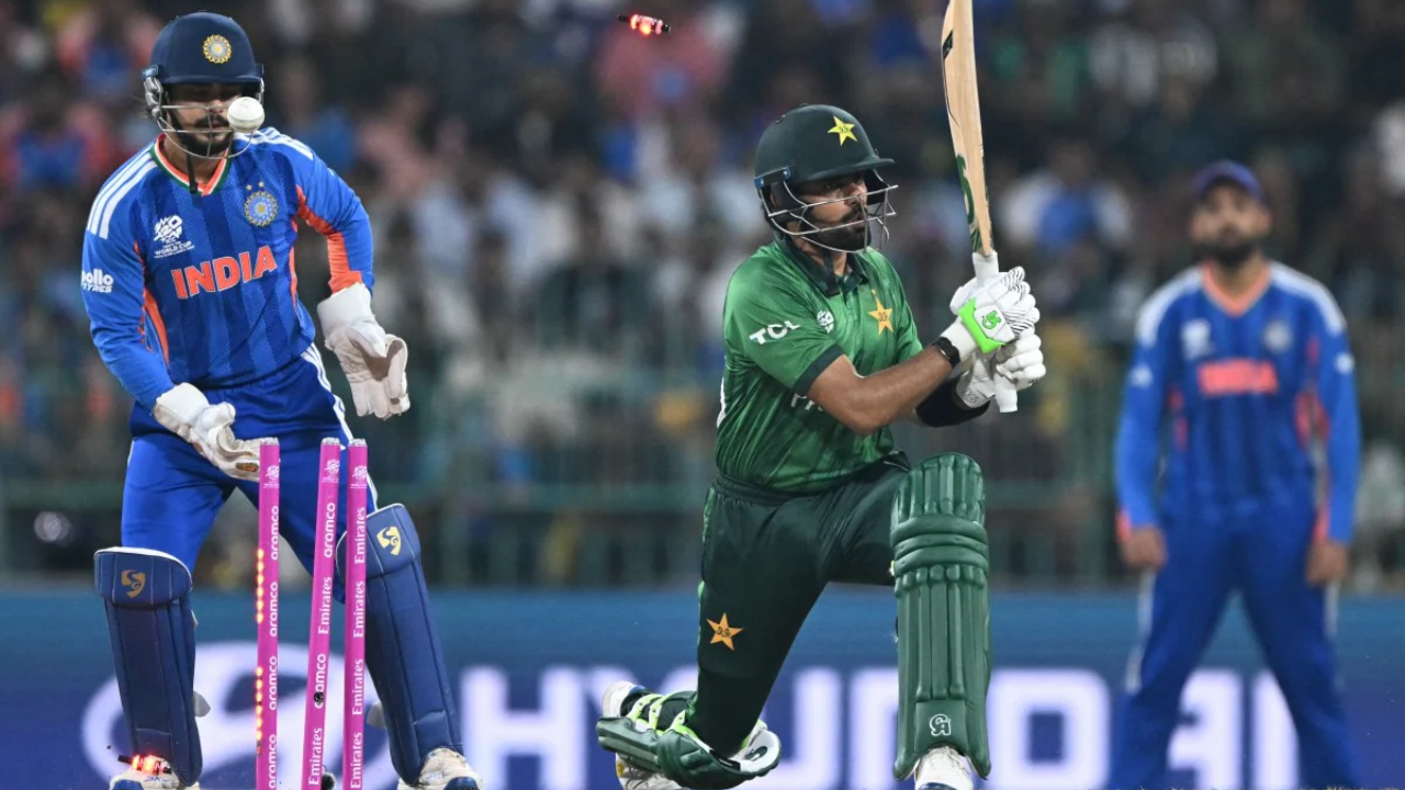Babar Azam dismissal against India