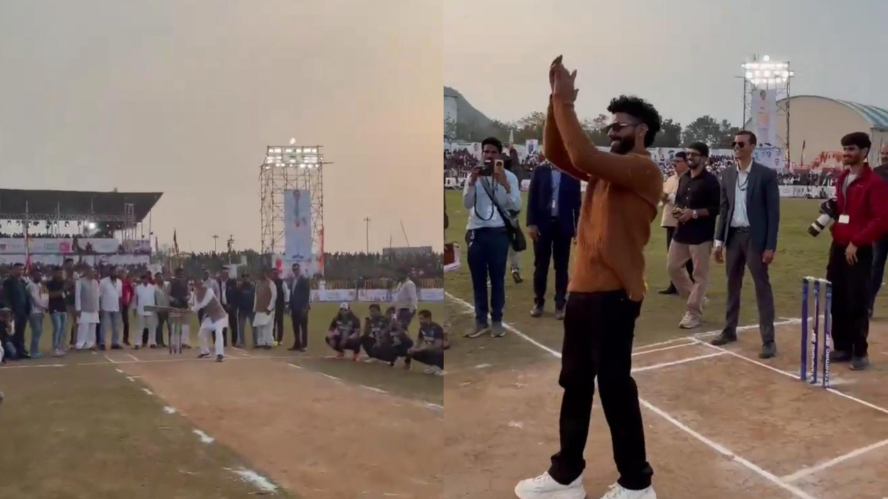 Former MP Chief Ministers shares on-field action with Ravindra Jadeja