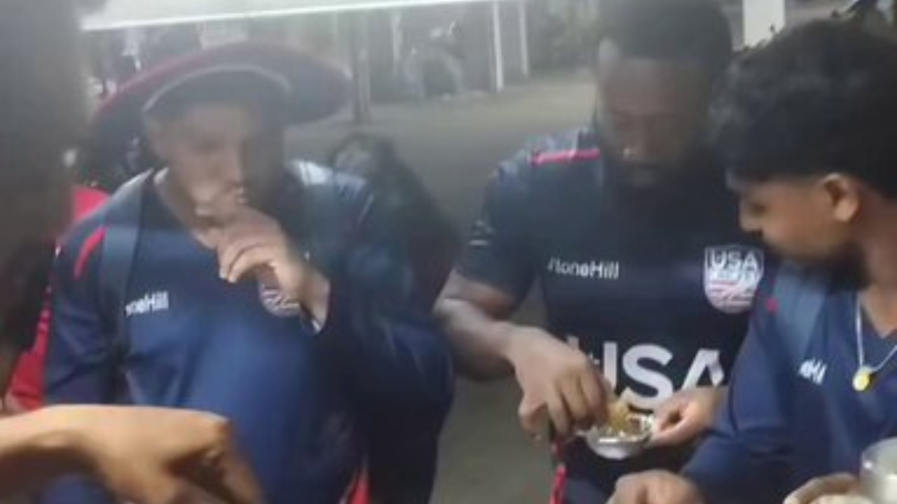 USA players enjoy ‘golgappa’ after T20 World Cup 2026 warm-up game. 