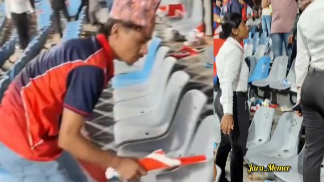 Nepal fan cleans Wankhede Stadium