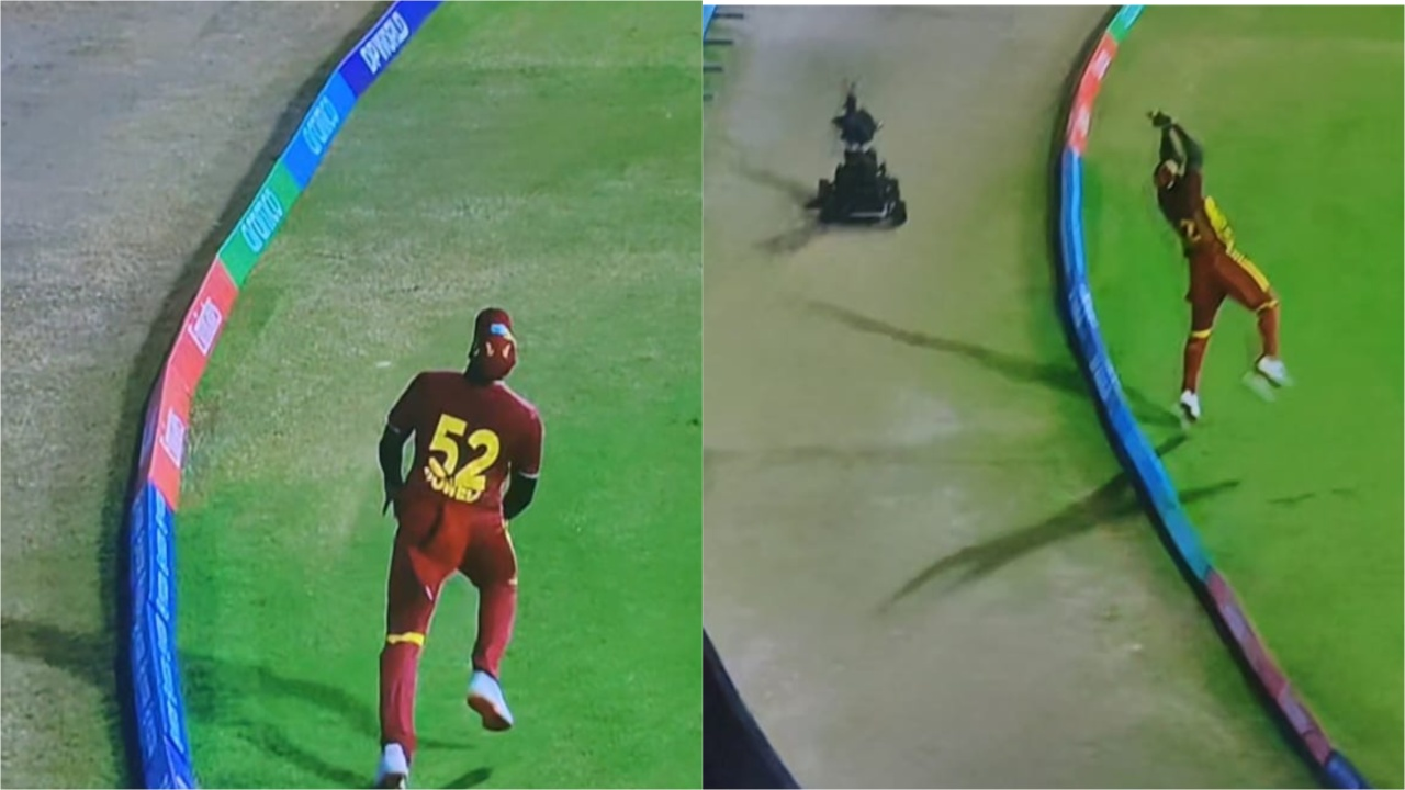 Rovman Powell's incredible catch on the boundary rope