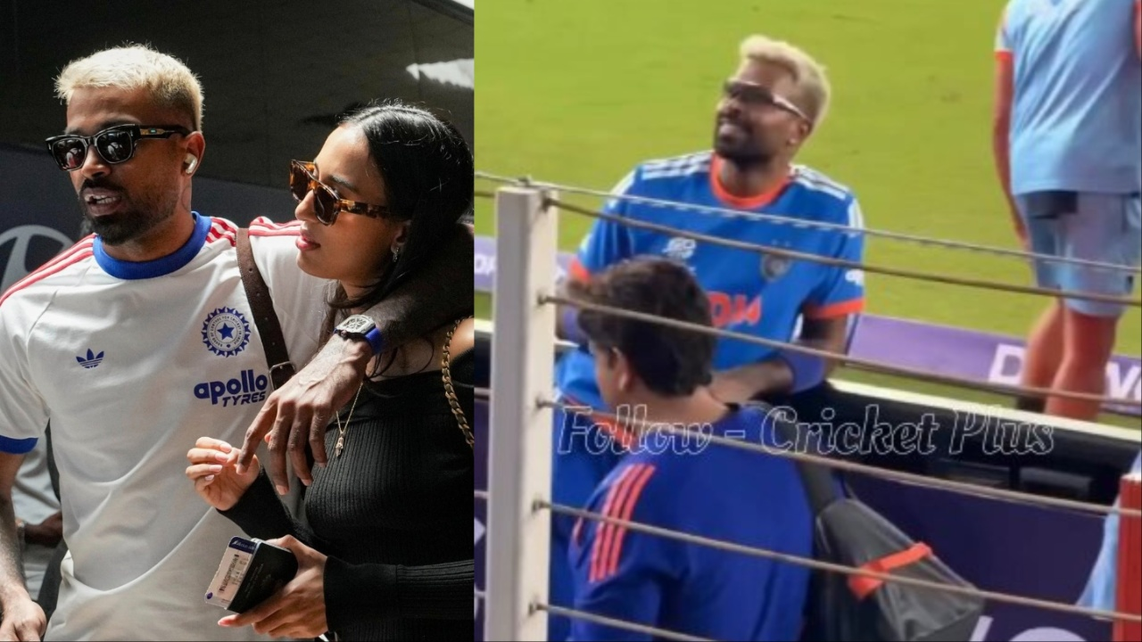 Hardik Pandya gives flying kiss to Mahieka Sharma