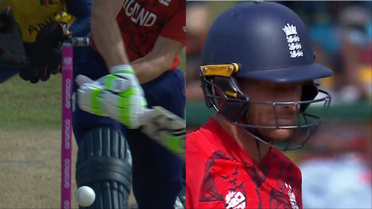 Dunith Wellalage traps Jos Buttler LBW for 7 