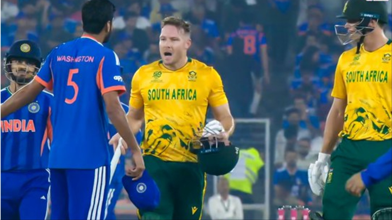 David Miller and Washington Sundar engaged in heated altercation