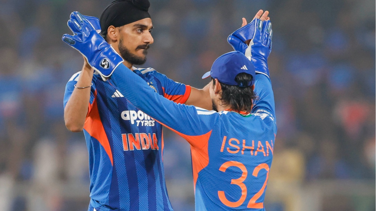 Arshdeep Singh celebrates fifer