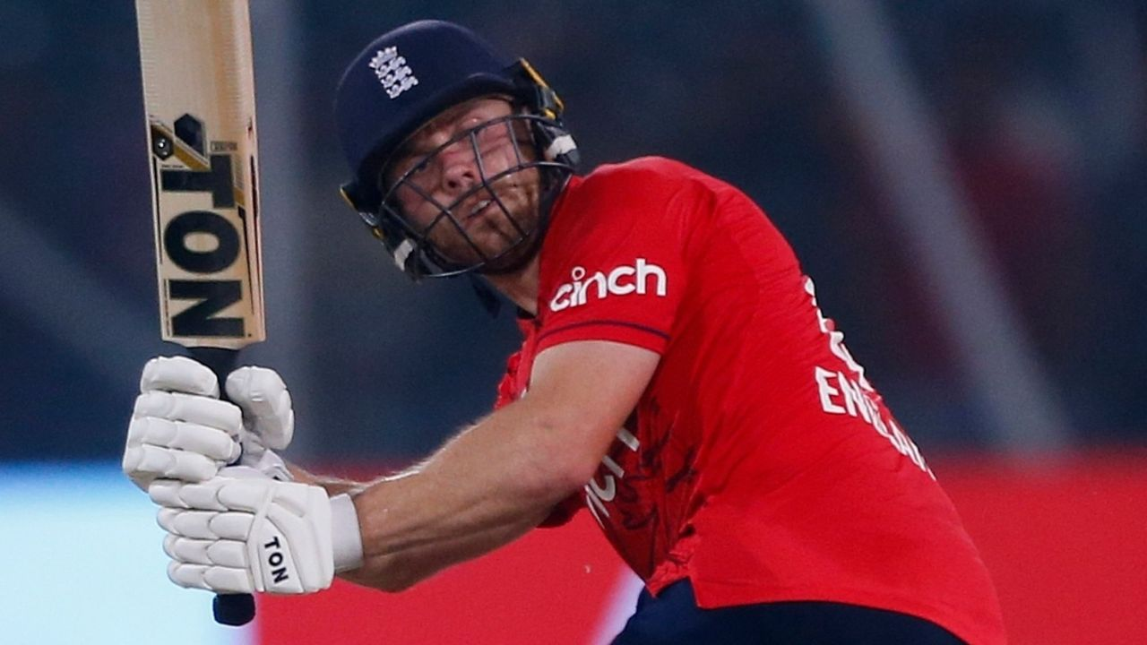 Phil Salt smashed Jason Holder for 24 runs in the second over 