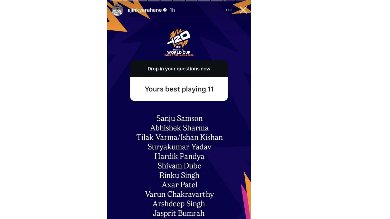 Screenshot of Ajinkya Rahane&rsquo;s Instagram story