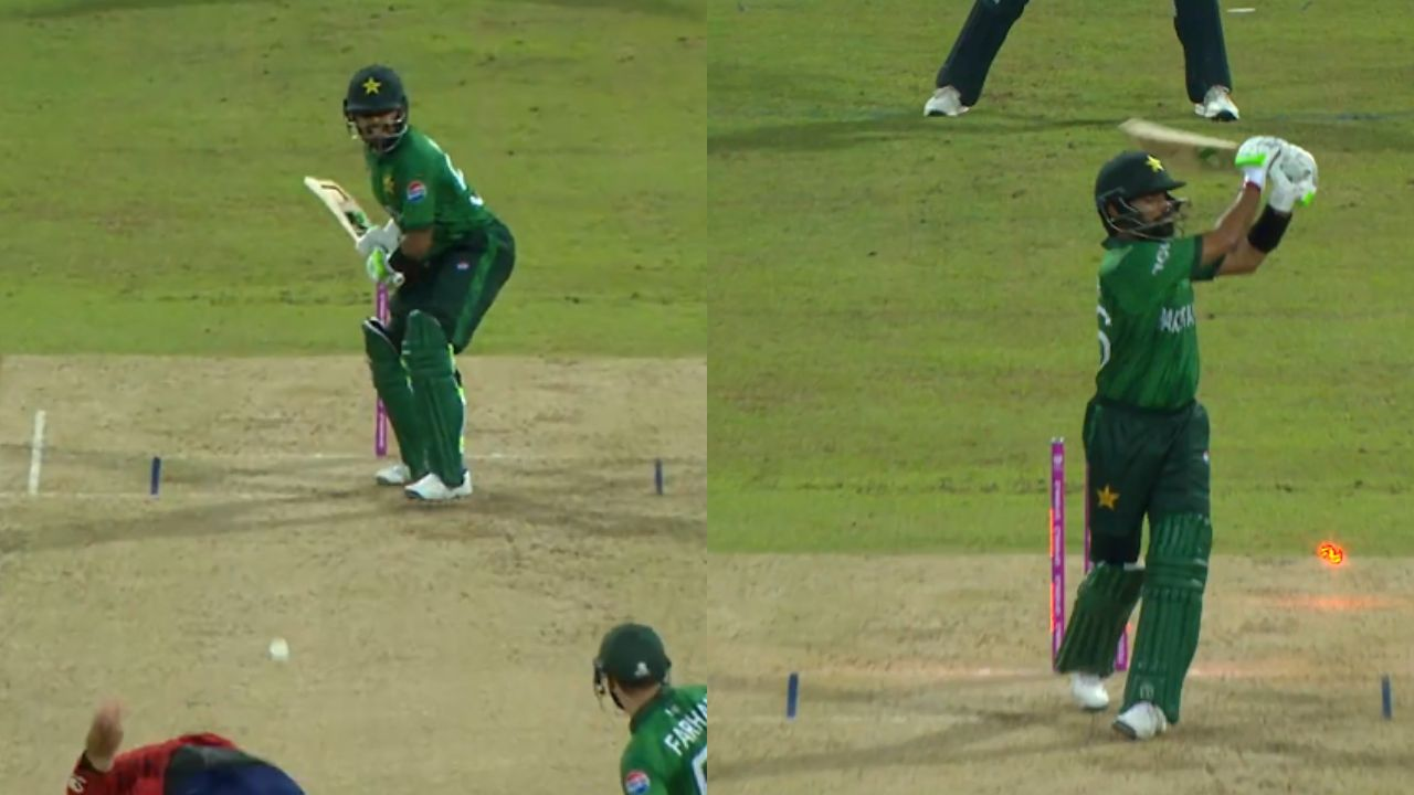 Babar Azam dismissal against England in Super 8