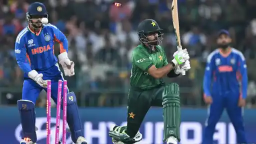Babar Azam dismissal against India