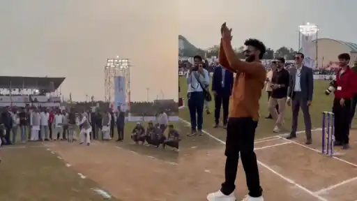 Former MP Chief Ministers shares on-field action with Ravindra Jadeja