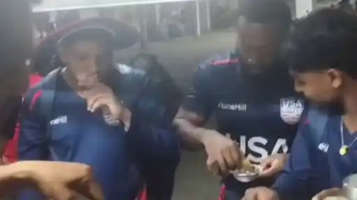 USA players enjoy ‘golgappa’ after T20 World Cup 2026 warm-up game. 
