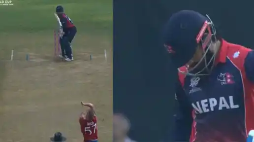Kushal Bhurtel smashes Luke Wood for massive six