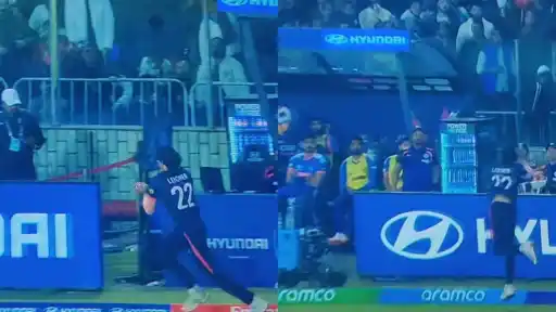 Dylan Leicher’s superb boundary catch dismisses Hardik Pandya