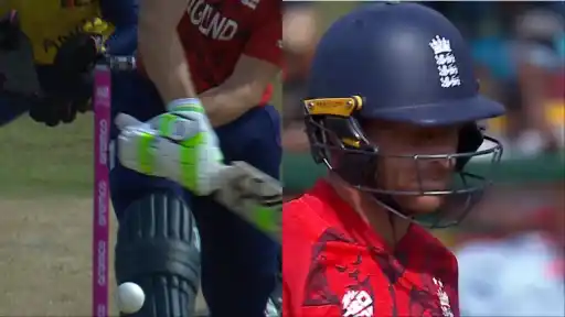 Dunith Wellalage traps Jos Buttler LBW for 7